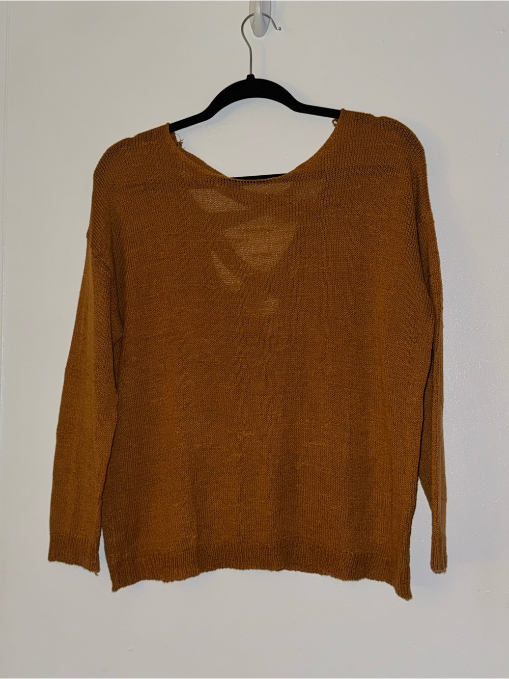 Forever 21 Lightweight Open-Knit Sweater in Rust Brown
